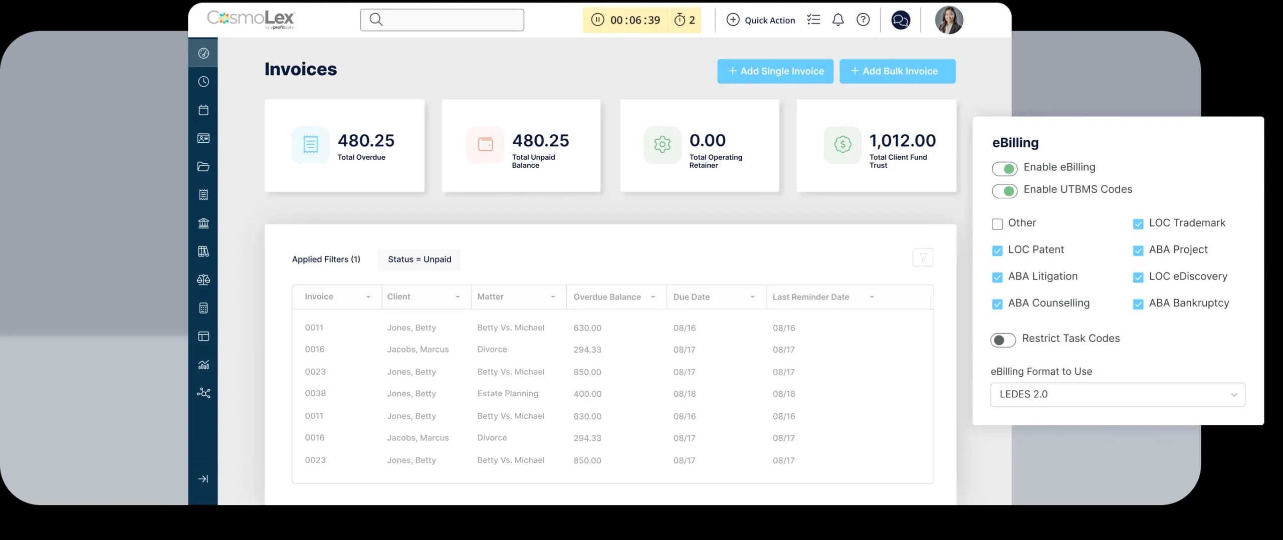 Legal billing software